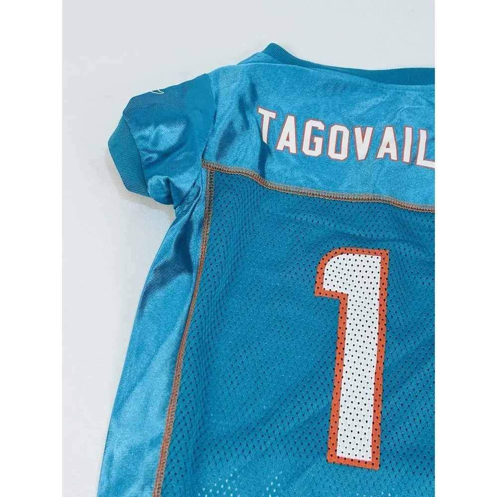 Miami Dolphins Dog Jersey Tua Tagovailoa NFL Mesh Pet Shirt Size L Aqua